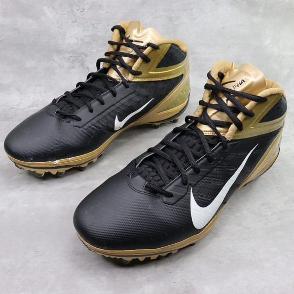 Nike Football Cleats Alpha Talon Elite TD Sz 14 Black/Gold Saints Player Issued - Picture 6 of 16